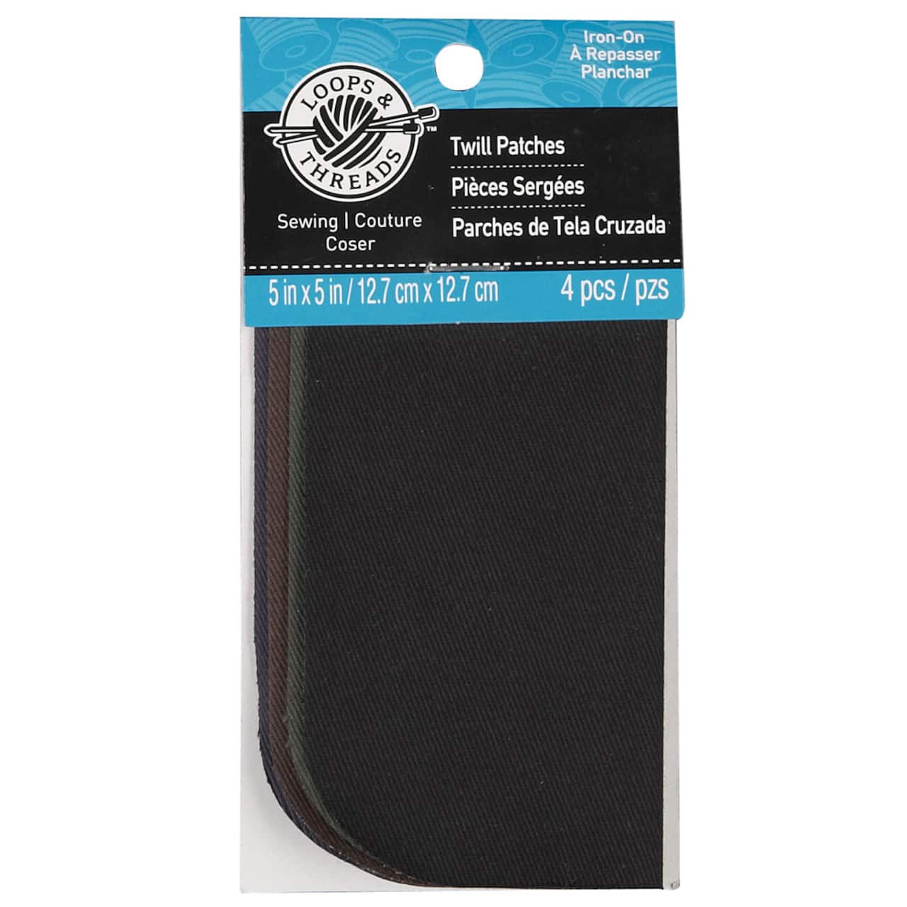 24 Packs: 4 ct. (96 total) Twill Patches by Loops & Threads™